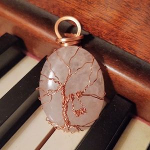 Rose Quartz Tree of Life Pendant